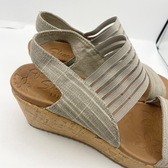 Skechers luxe foam wedge sandals women’s Size 6.5 - Picture 5 of 8